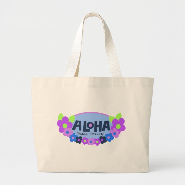 Tote Grande Aloha Significa Alô Bolsa de praia (Frente)