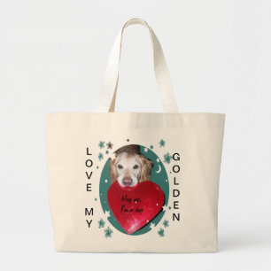 Tote Grande Ame meu bolsa do golden retriever