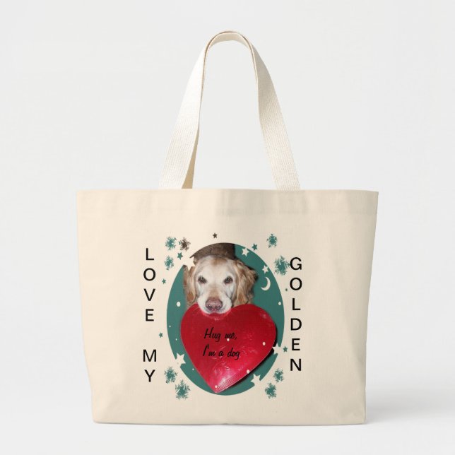 Tote Grande Ame meu bolsa do golden retriever (Frente)