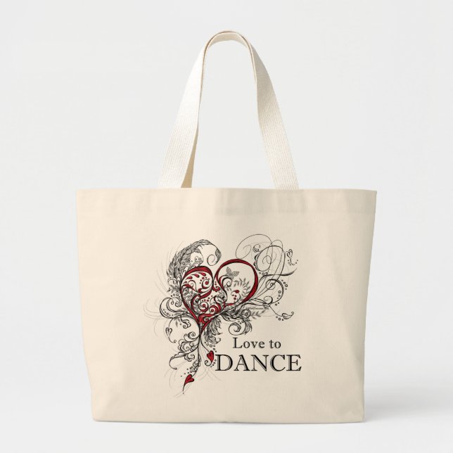 Tote Grande Amor para dançar o bolsa (customizável) (Frente)