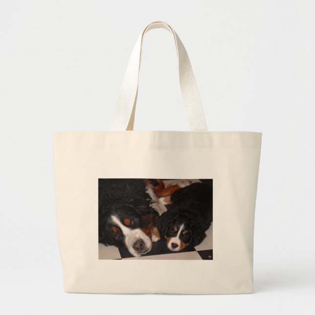 Tote Grande Bernese Mountain Dogs Cabeça em bolsa (Frente)
