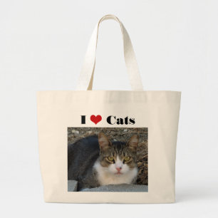 Tote Grande Big Boy's I Love Cats Jumbo Bolsa