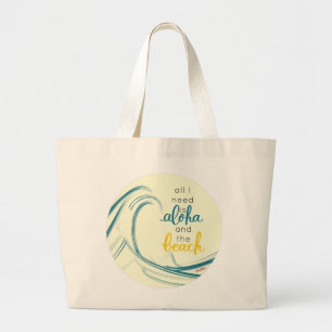 Tote Grande Bolsa Aloha Tudo o que Preciso é Aloha e a Praia