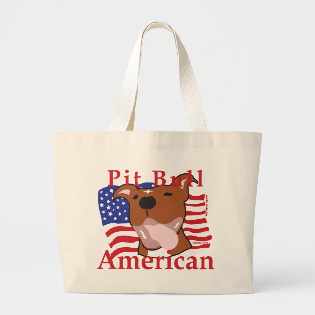 Tote Grande Bolsa americano Pit Bull (Frente)