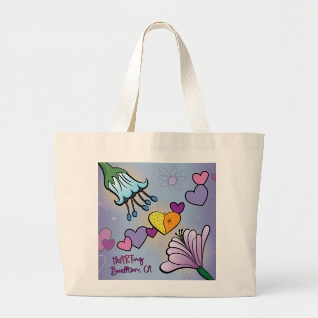 Tote Grande Bolsa - As flores de ART - Buellton.Art (Frente)