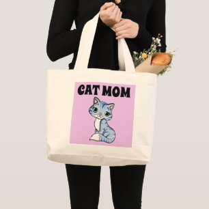 TOTE GRANDE BOLSA COLORIDA DE MÃO CAT MOM