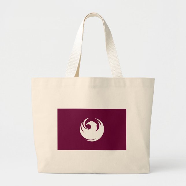 Tote Grande Bolsa com a Bandeira da Cidade de Phoenix, Arizona (Frente)