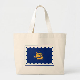 Tote Grande Bolsa com a Bandeira da Cidade de Quebec, Canadá