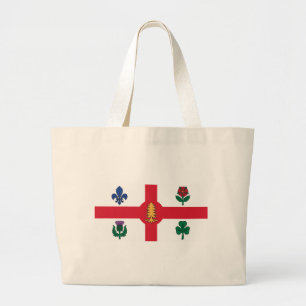 Tote Grande Bolsa com a Bandeira de Montreal, Canadá