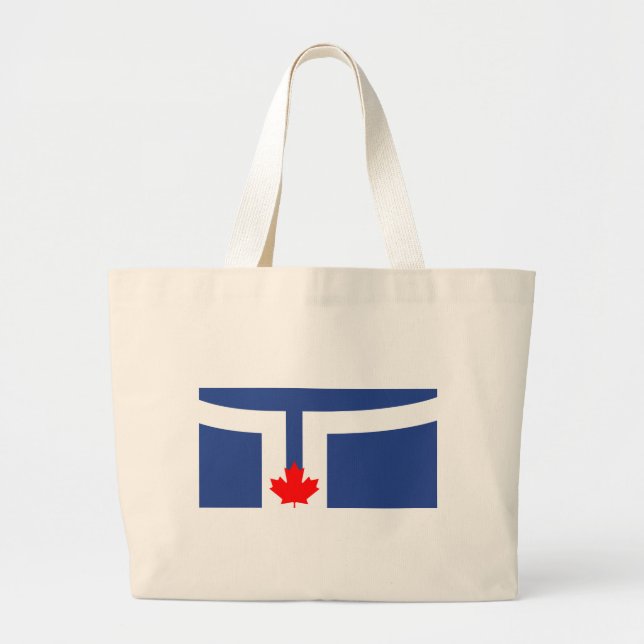 Tote Grande Bolsa com a Bandeira de Toronto, Canadá (Frente)