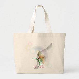 Tote Grande Bolsa de Abstrato de Borboleta Dreamy Pastel