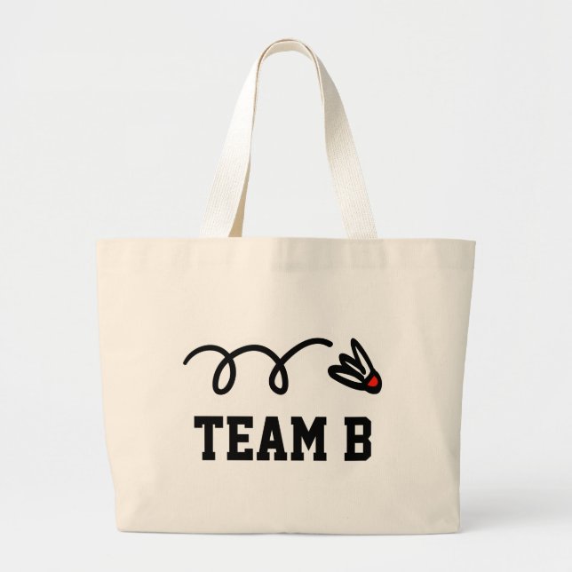 Tote Grande Bolsa de badminton com nome da equipe personalizad (Frente)
