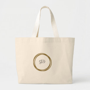 Tote Grande BOLSA de BANDA DOURADA MONOGRAM