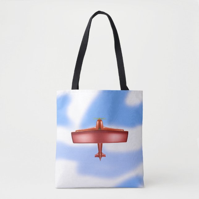 Tote Grande Bolsa de Bi-Plane Vermelho Voador Legal (Frente)