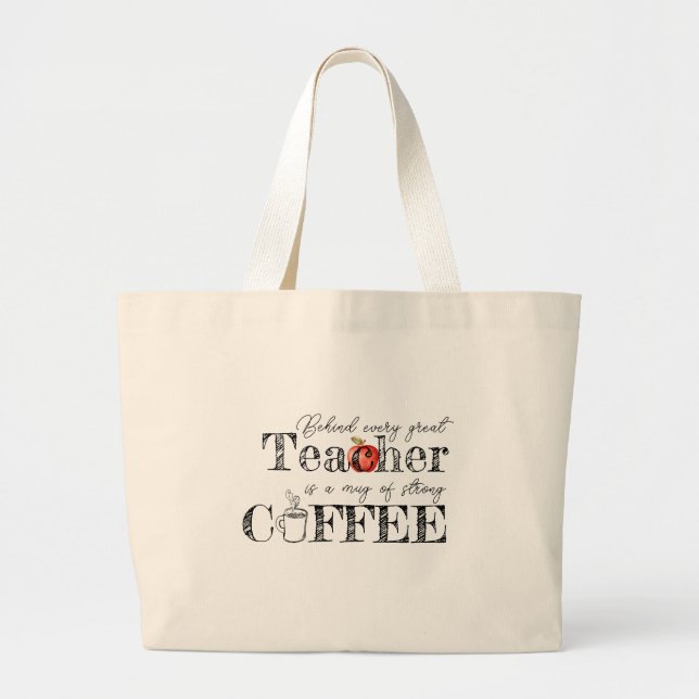Tote Grande Bolsa de café do professor (Frente)