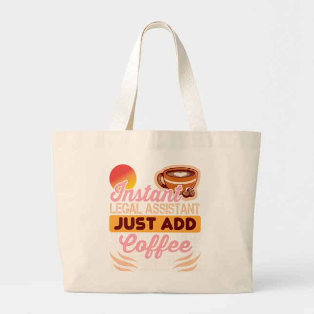 Tote Grande Bolsa de café para assistente jurídico trabalho (Frente)