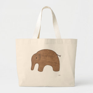 Tote Grande Bolsa de Canvas Bonita - Elefante Bebê #1-Erin Br