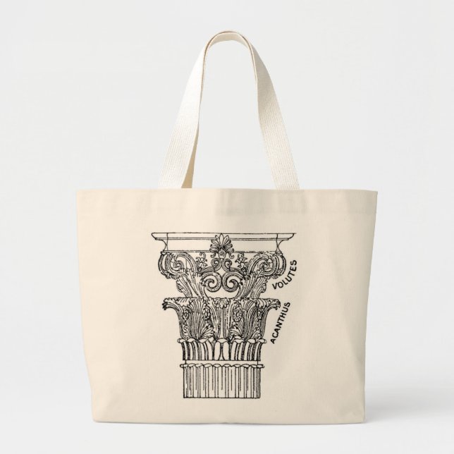 Tote Grande Bolsa de Coluna Grega (Frente)