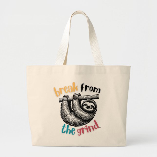 Tote Grande Bolsa de Compras do Bicho-Preguiça (Frente)