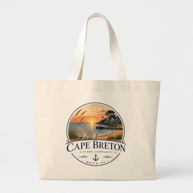 Tote Grande Bolsa de Comunidade da Costa de Cape Breton (Frente)