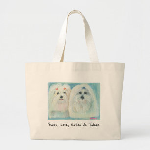 Tote Grande Bolsa de Coton de Tulear