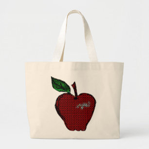 Tote Grande Bolsa de Design de Azulejo de Apple de Faux