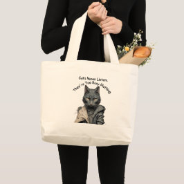 Tote Grande Bolsa de Escrevendo do Cat Lover