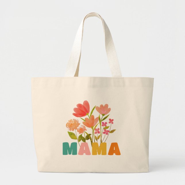 Tote Grande Bolsa de Flor da Mamãe (Frente)