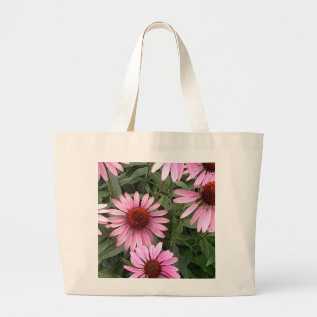 Tote Grande Bolsa de flor de cone Echinacea (Frente)