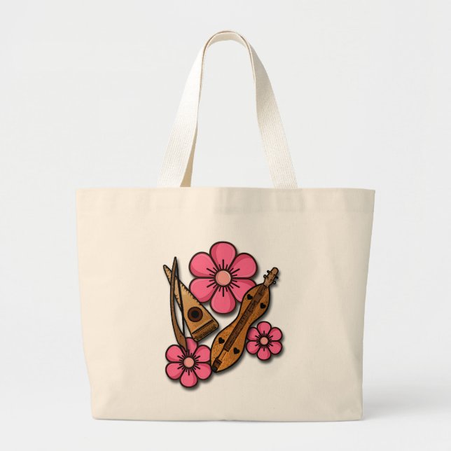 Tote Grande Bolsa de grandes flores favoritas (Frente)