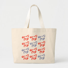 Tote Grande Bolsa de Identidade com Estampa de Cavalo