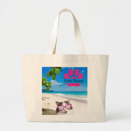 Tote Grande Bolsa de Jumbo para gatos de praia personalizados