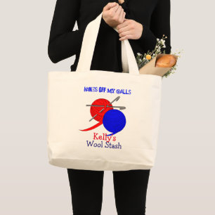 Tote Grande Bolsa de Lã Crochet Engraçado