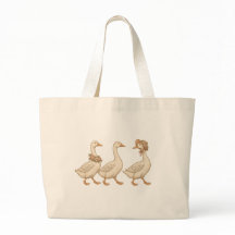 Bolsa de Lona Floral Goose – Estilo Fazenda Vintag