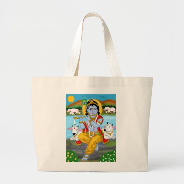 Tote Grande Bolsa de Lord Krishna (Frente)