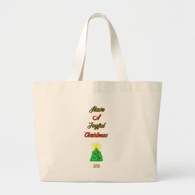 Tote Grande Bolsa de Natal alegre (Frente)