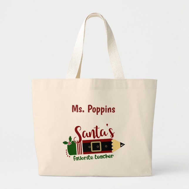 Tote Grande Bolsa de Natal do Professor (Frente)