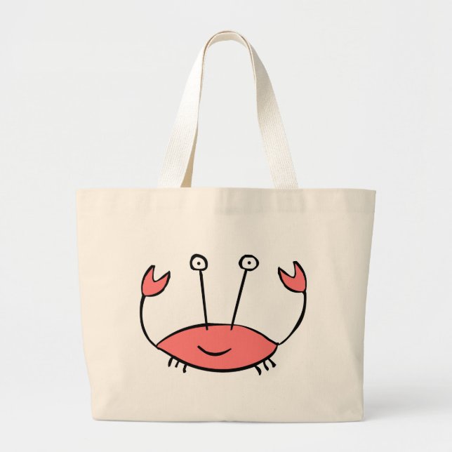 Tote Grande Bolsa de praia Crabby (Frente)
