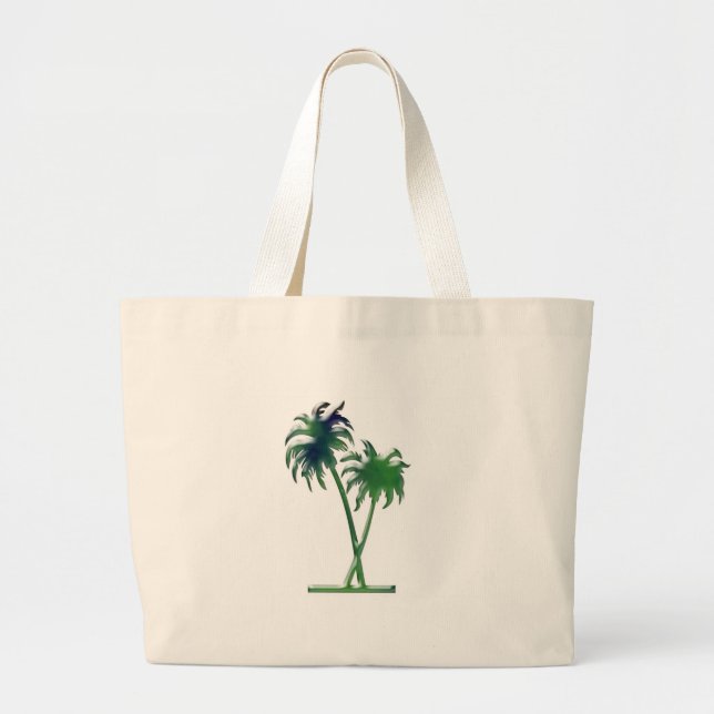 Tote Grande Bolsa de praia das palmas (Frente)