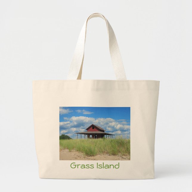 Tote Grande Bolsa de praia de Grass Island (Frente)