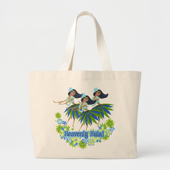 Tote Grande Bolsa de praia de Hula Celestial (Frente)