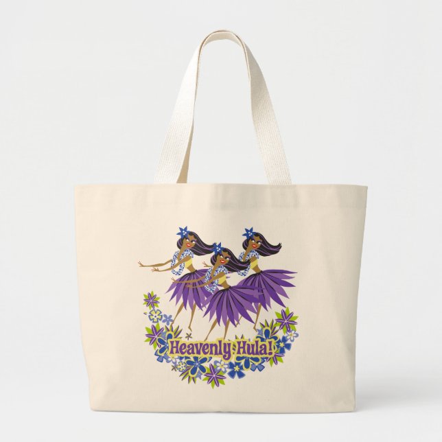Tote Grande Bolsa de praia de Hula Celestial (Frente)