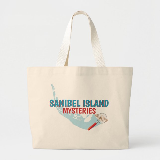Tote Grande Bolsa de praia de Mistérios da Ilha Sanibel (Frente)