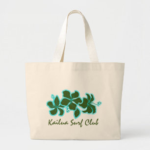Tote Grande Bolsa de praia do Clube de Surf Kailua Hibiscus