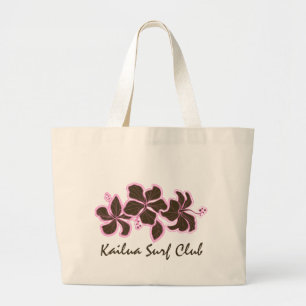 Tote Grande Bolsa de praia do Clube de Surf Kailua Hibiscus