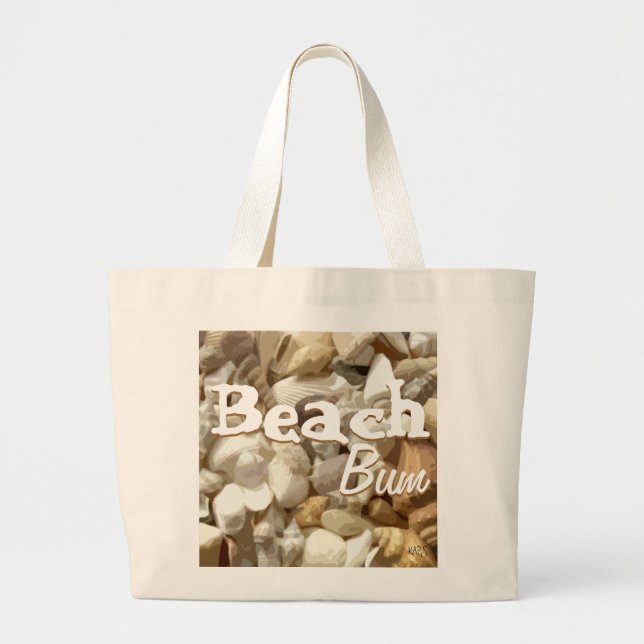 Tote Grande Bolsa de praia dos conchas (Frente)