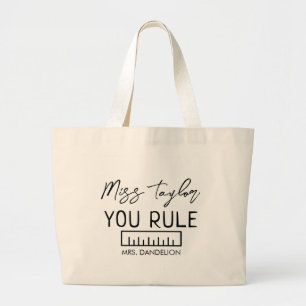 Tote Grande Bolsa de Professor Personalizado: Presente de Mate