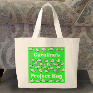 Tote Grande Bolsa de Projeto de Artesanato de Cartoon de Ovelh