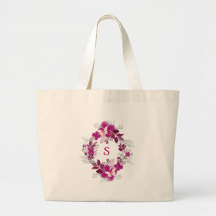 Tote Grande Bolsa Elegante de Floral e Borboleta