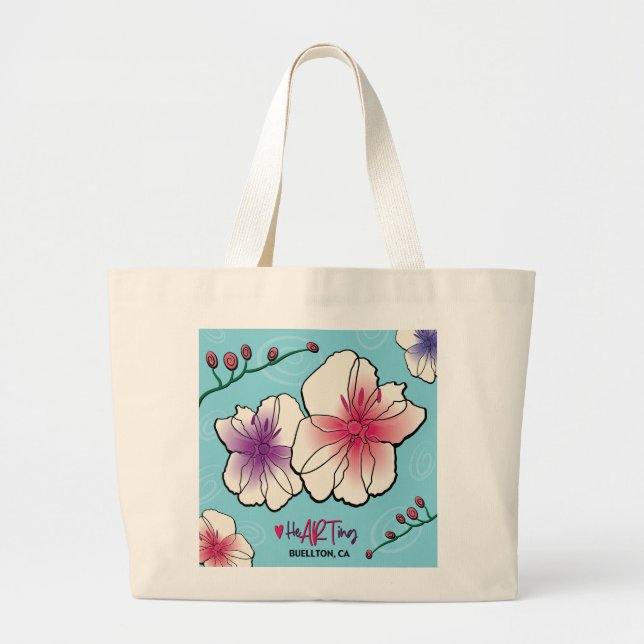 Tote Grande Bolsa - Flores e Vinhas - Buellton.Art (Frente)